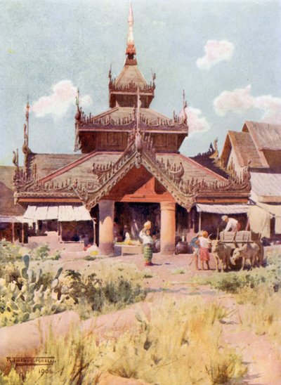 Entrance to Bazaar at the Shwe Dagon by Robert George Talbot Kelly